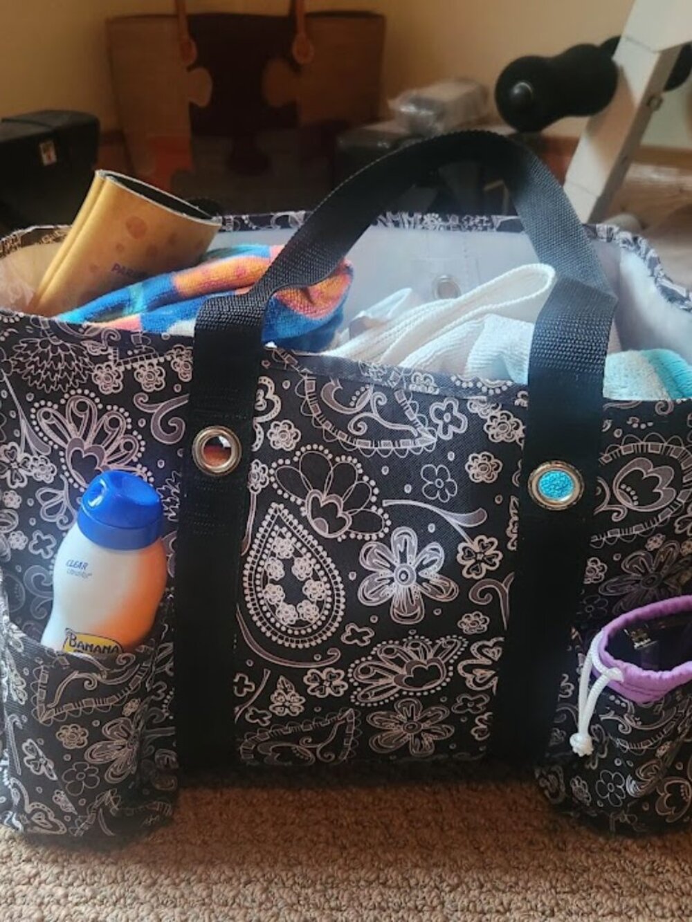 Thirty-One Large Utility Tote - Paisley Damask Print!